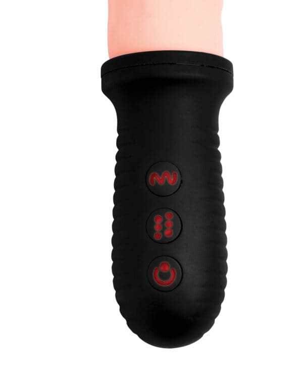 Master Series 8X Auto Pounder Vibrating & Thrusting Dildo w/Handle - Flesh - Image 5