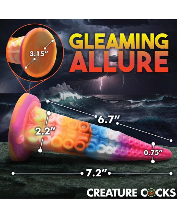 Creature Cocks Luminoctopus Glow-in-the-Dark Tentacle Dildo - Rainbow - Image 5