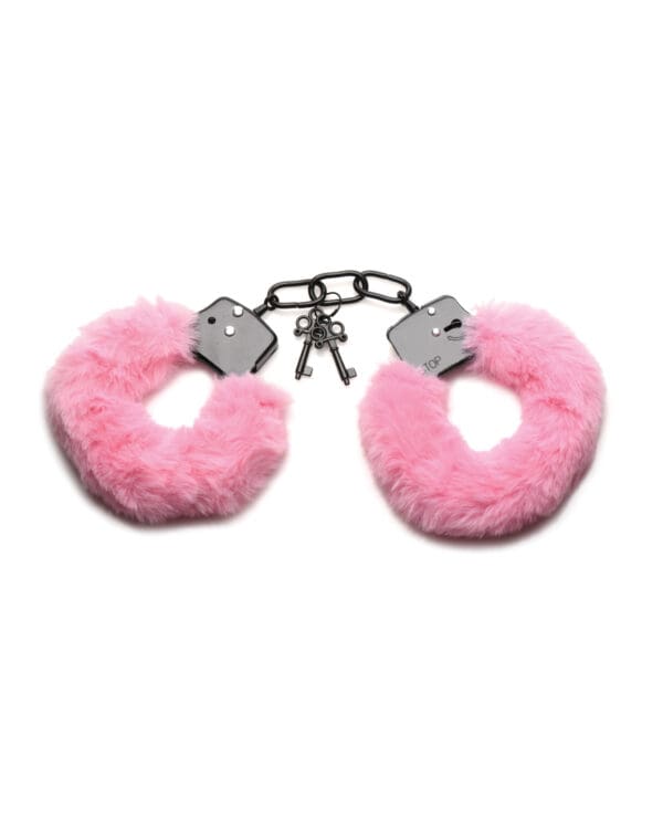 Master Series Cuffed in Furry Handcuffs - Pink - Image 2