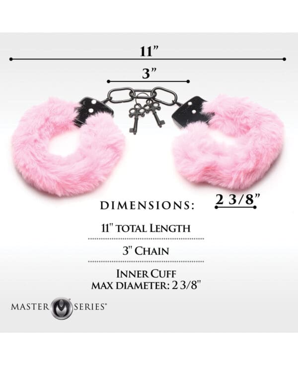 Master Series Cuffed in Furry Handcuffs - Pink - Image 4
