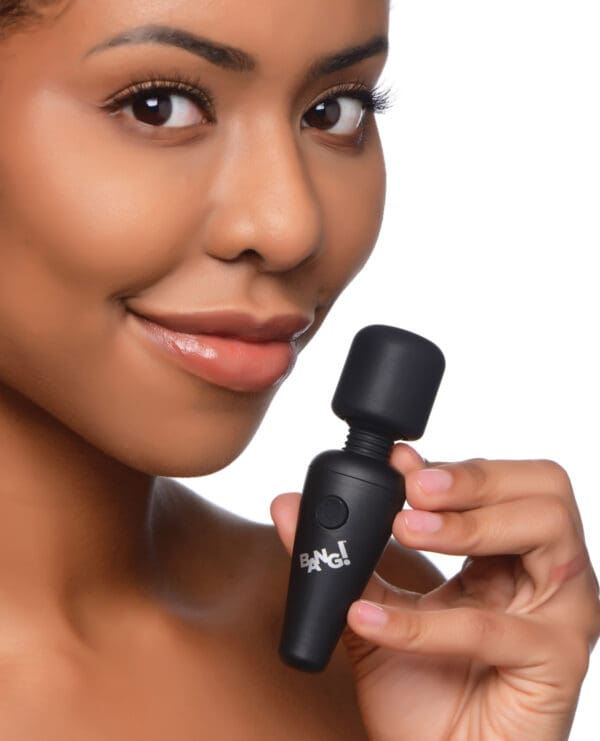 Bang! 10X Vibrating Mini Silicone Wand - Black - Image 5