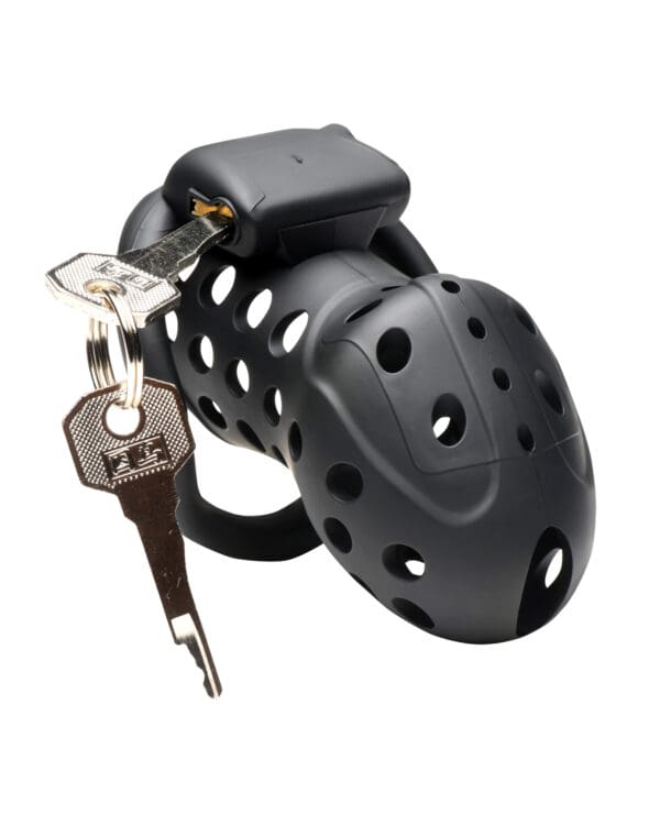 Master Series Lock Down Chastity Cage - Black - Image 2