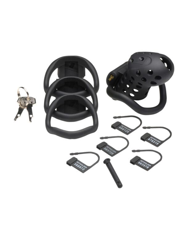 Master Series Lock Down Chastity Cage - Black - Image 5