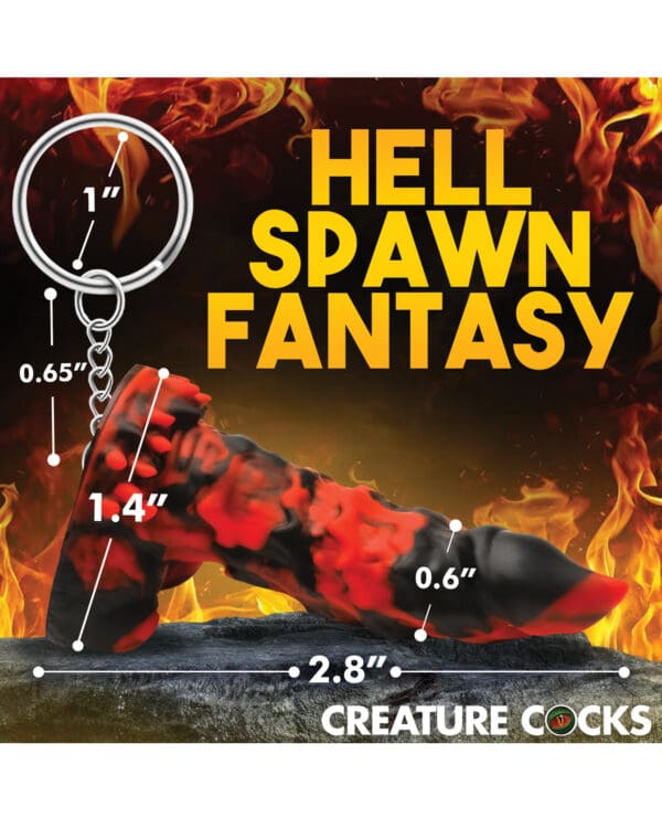 Creature Cocks Fire Demon Keychain - Red/Black - Image 4
