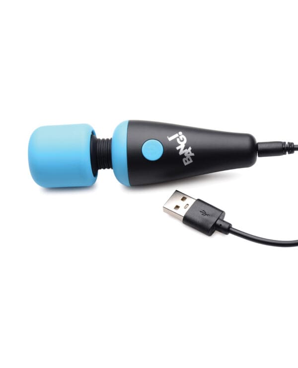 Bang! 10X Vibrating Mini Silicone Wand - Blue - Image 4