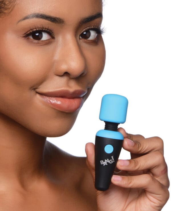 Bang! 10X Vibrating Mini Silicone Wand - Blue - Image 5
