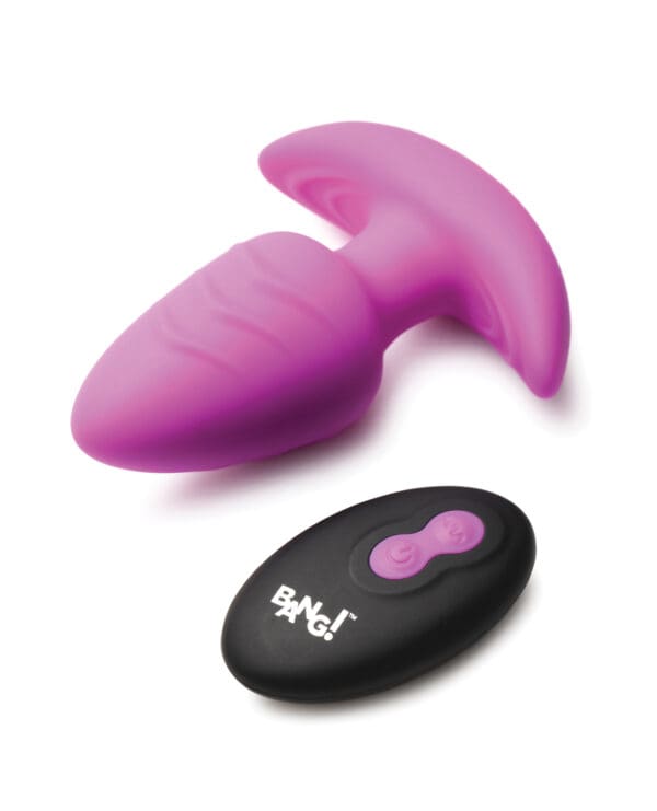 Bang! Rotating & Vibrating Tapered Butt Plug w/Remote - Purple - Image 4
