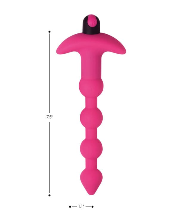 Bang! 28X Vibrating Silicone Anal Beads w/Remote Control - Pink - Image 4