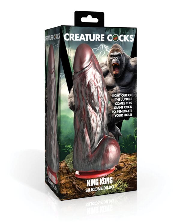 Creature Cocks King Kong Silicone Dildo - Red/Gray - Image 4