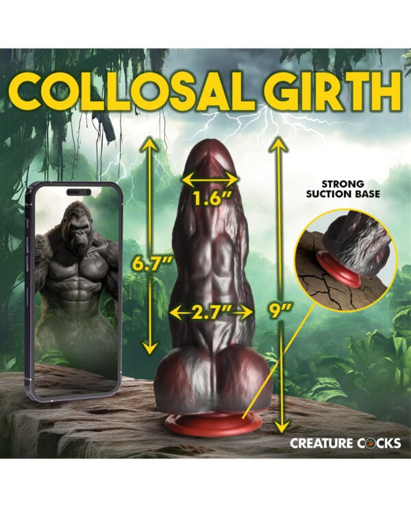 Creature Cocks King Kong Silicone Dildo - Red/Gray - Image 5