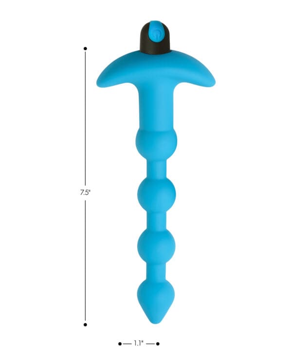 Bang! 28X Vibrating Silicone Anal Beads w/Remote Control - Blue - Image 4