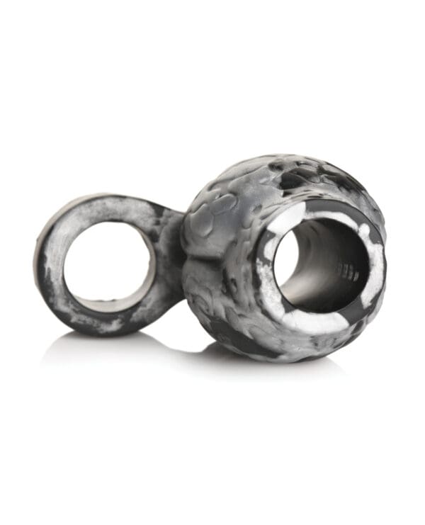 Creature Cocks Night Prowler Silicone Penis Sleeve & Ball Stretcher - Large, Silver/Black - Image 3