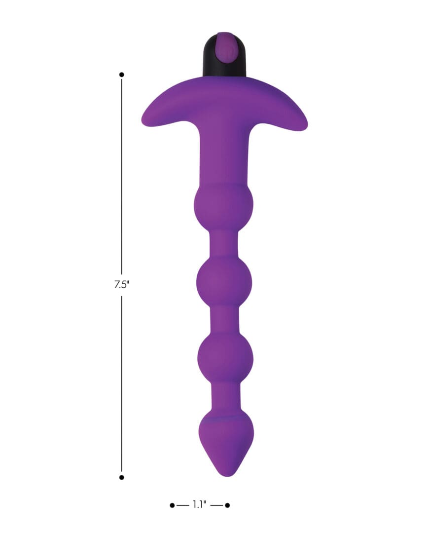 Bang! 28X Vibrating Silicone Anal Beads w/Remote Control - Purple - Image 4