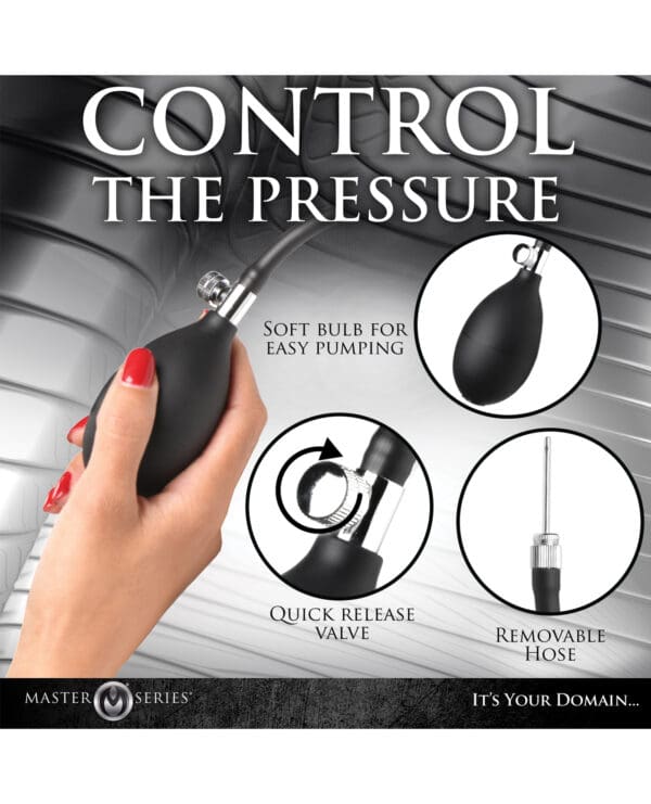 Master Series Ass Rattler Weighted Inflatable Silicone Anal Plug - Black - Image 5