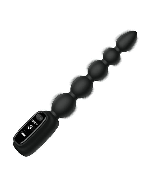 Bang! Digital Silicone Anal Beads - Black - Image 3