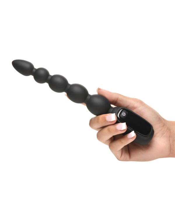 Bang! Digital Silicone Anal Beads - Black - Image 4