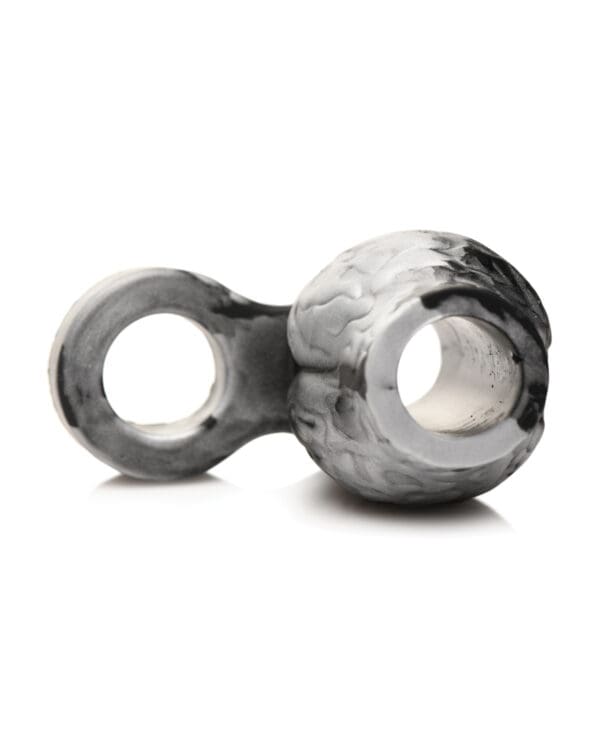 Creature Cocks Night Prowler Silicone Penis Sleeve & Ball Stretcher - Medium, Silver/Black - Image 3