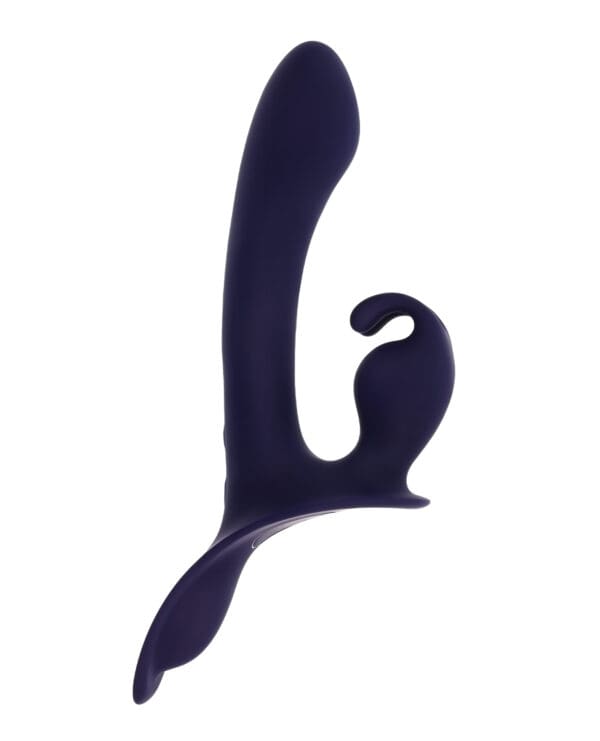 Evolved Giving Vibes Strap-On Bunny Eared Stimulator w/Remote Control - Purple - Image 2