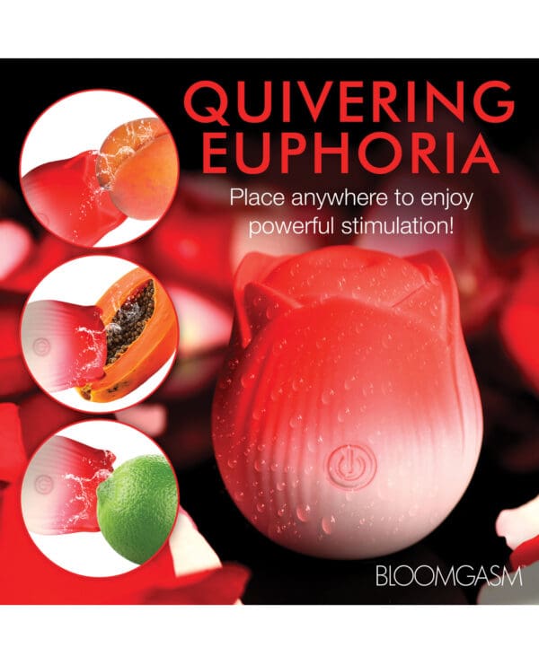 Bloomgasm Pulsing Petals Throbbing Rose Stimulator - Red - Image 5
