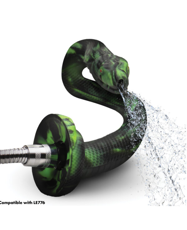 Creature Cocks Spitting Serpent Silicone Enema Snake - Black/Green - Image 4