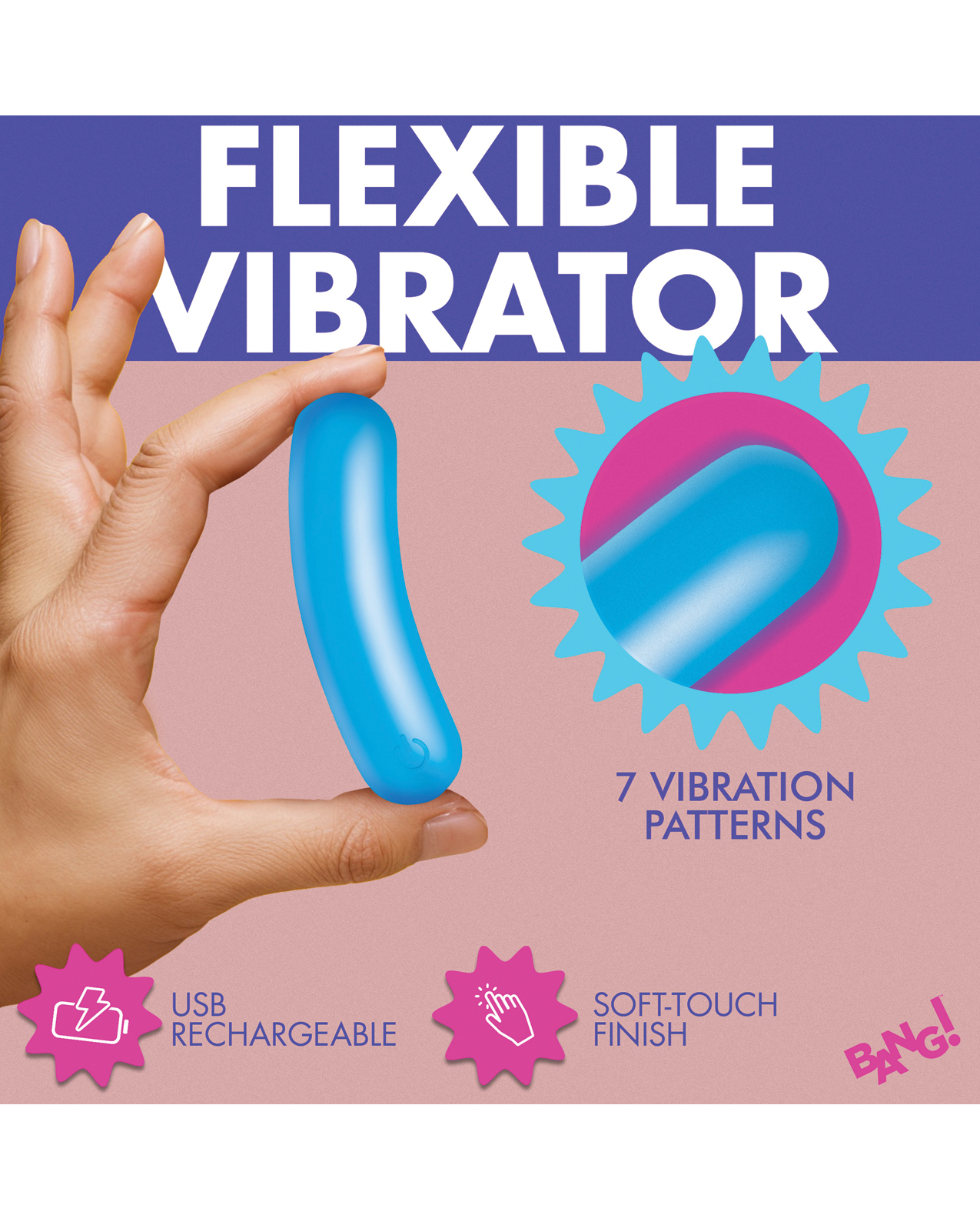 Bang! Flexible Silicone Bullet - Blue - Image 5