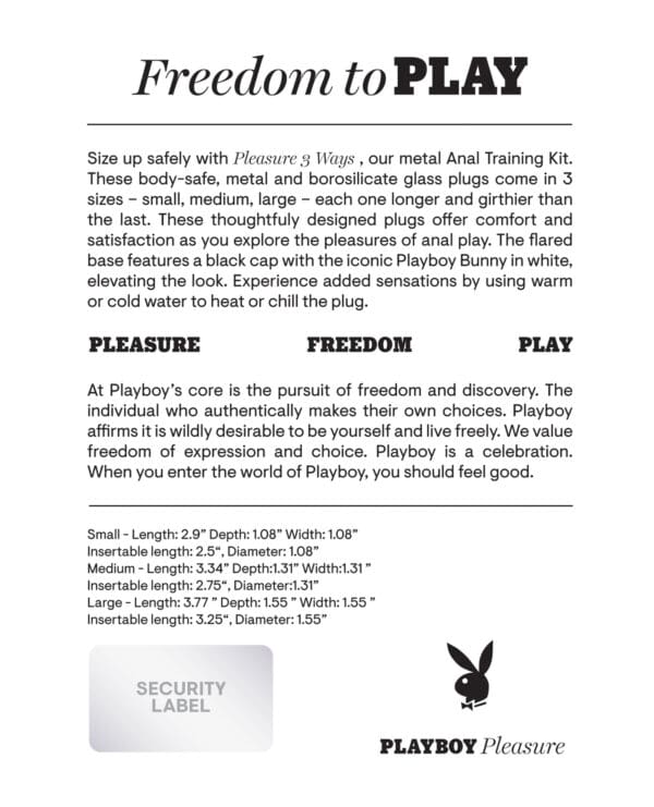 Playboy Pleasure Pleasure 3 Ways Butt Plugs - Image 2