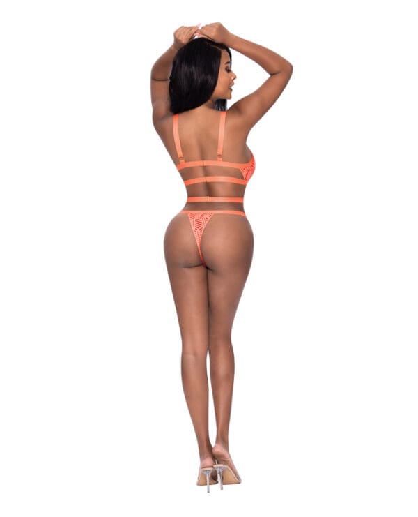 Rude Awakening Strappy Teddy Orange S/M - Image 3