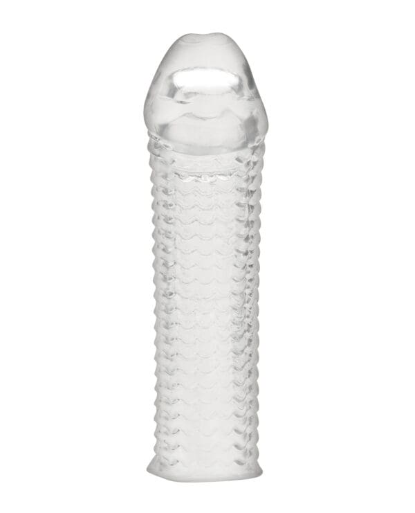Blue Line C & B 6.5" Textured Penis Enhancing Sleeve Extension - Clear - Image 3