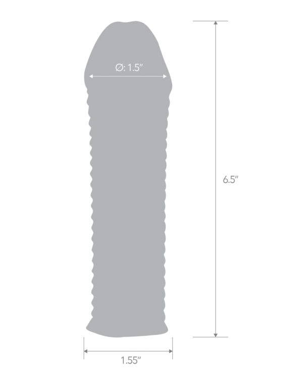 Blue Line C & B 6.5" Textured Penis Enhancing Sleeve Extension - Clear - Image 4