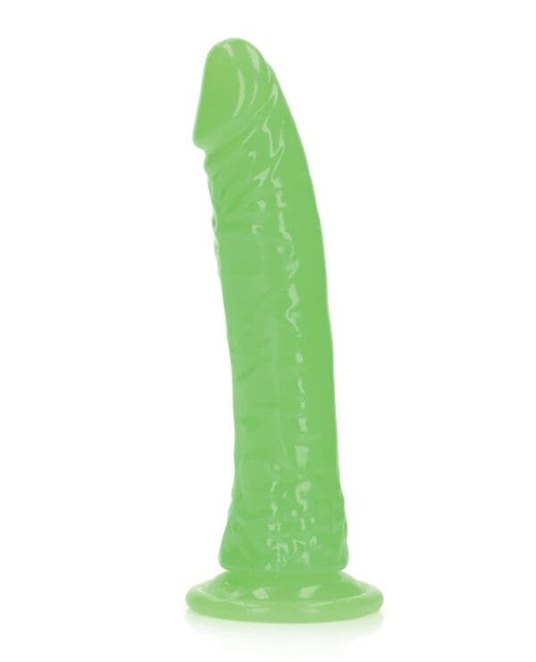 Shots RealRock 7" Slim  Dildo Glow in the Dark - Neon Green - Image 2