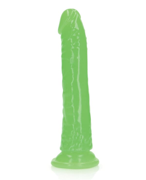 Shots RealRock 7" Slim  Dildo Glow in the Dark - Neon Green - Image 3