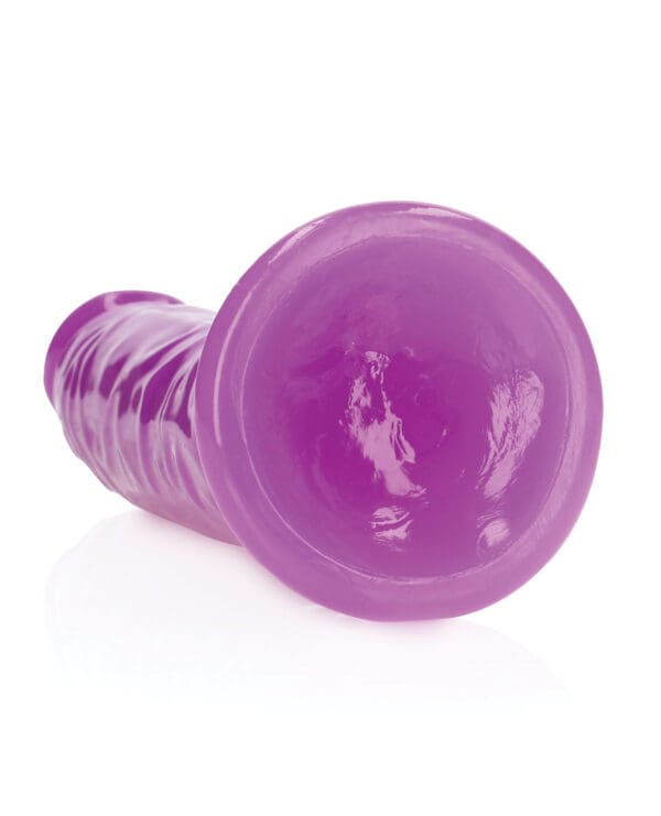 Shots RealRock 9" Slim Dildo Glow in the Dark - Neon Purple - Image 5