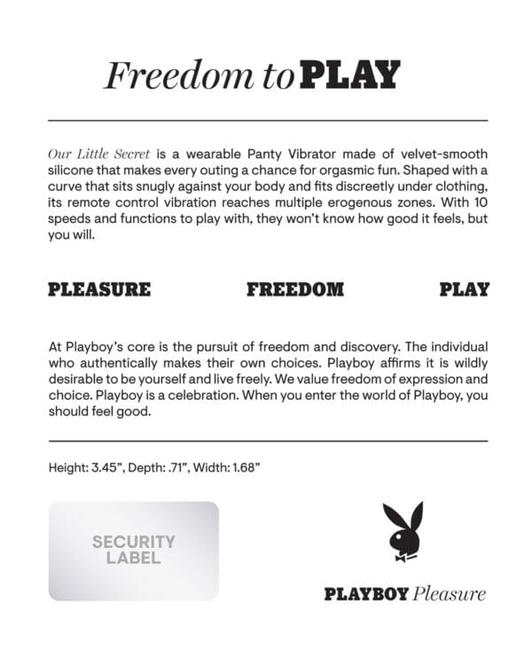 Playboy Pleasure Our Little Secret Panty Vibrator - Acai - Image 2