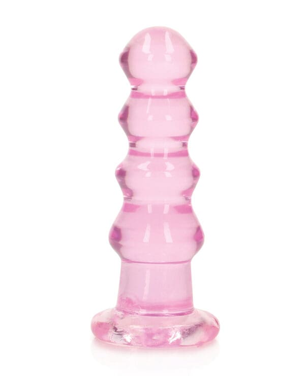 Shots RealRock Crystal Clear 5.5" Curvy Dildo/Butt Plug - Pink - Image 2