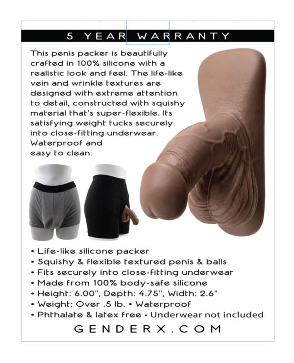 Gender X 4" Silicone Packer - Dark - Image 2