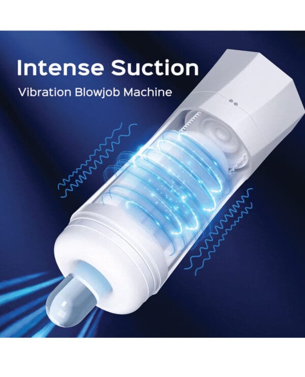 Sky Intense Suction & Vibration Blowjob Machine - White - Image 5