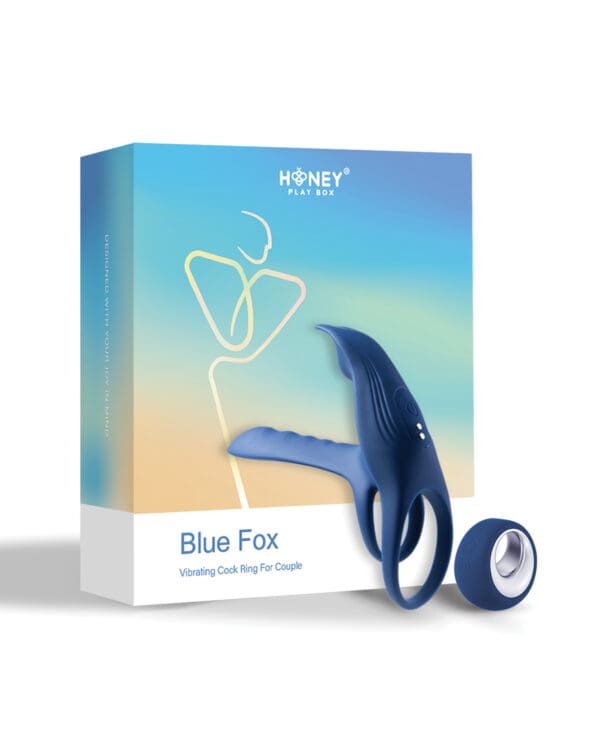 Blue Fox Vibrating Girth Enhancer Penis Sleeve - Blue - Image 2