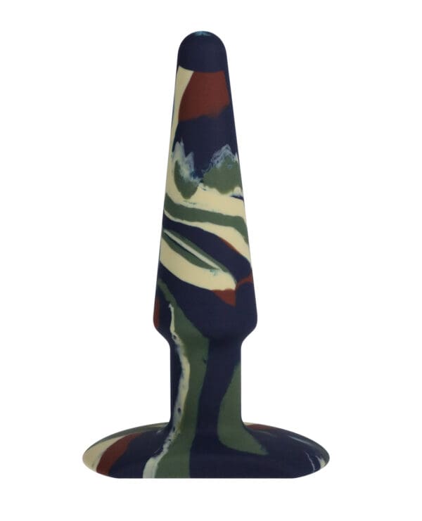 A Play 5" Groovy Silicone Anal Plug - Camouflage - Image 2