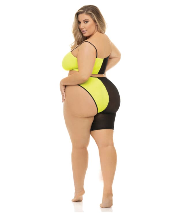 Pink Lipstick Block You Out Bandeau & Bottom Black/Yellow QN - Image 2