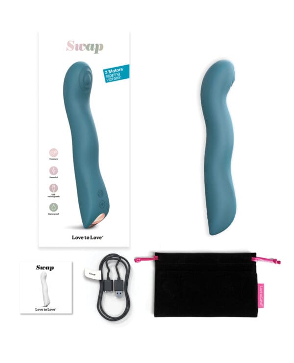 Love to Love Swap Tapping Vibrator - Teal Me - Image 5