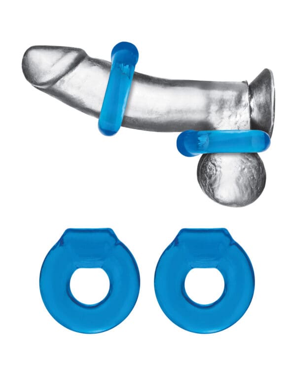 Blue Line C & B Ultra-Stretch Stamina Endurance Ring - Jelly Blue Pack of 2 - Image 4