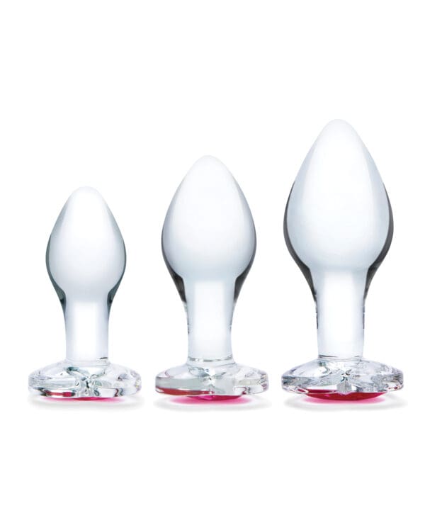 Glas 3 pc Heart Jewel Glass Anal Training Kit - Image 2