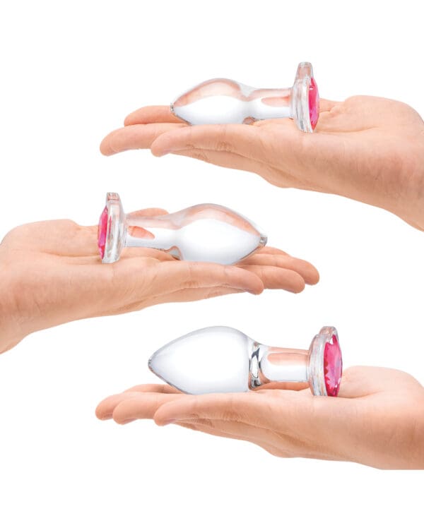 Glas 3 pc Heart Jewel Glass Anal Training Kit - Image 4