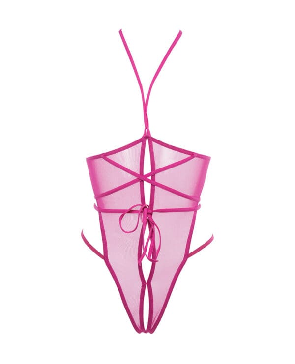 Allure Nicola Open Cup Mesh Teddy Hot Pink S/M - Image 4