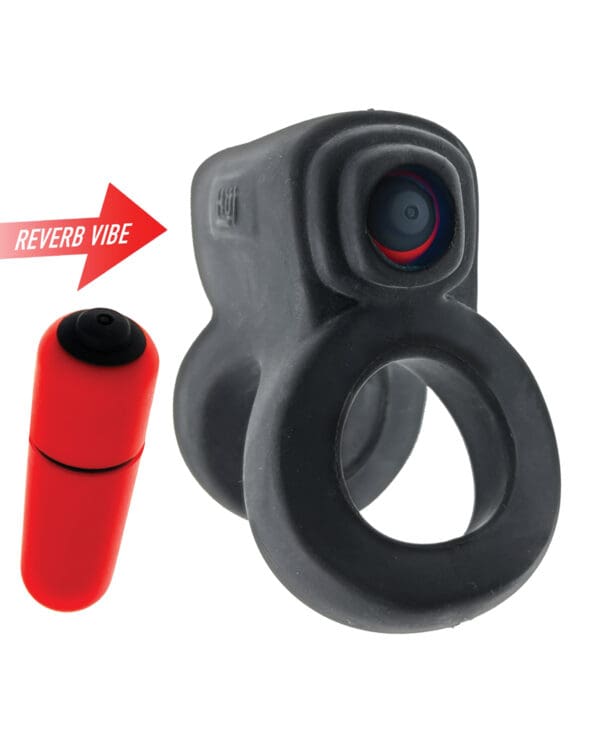 Hunkyjunk Revhammer Shaft Vibe Ring - Tar Ice w/Red Vibe - Image 3