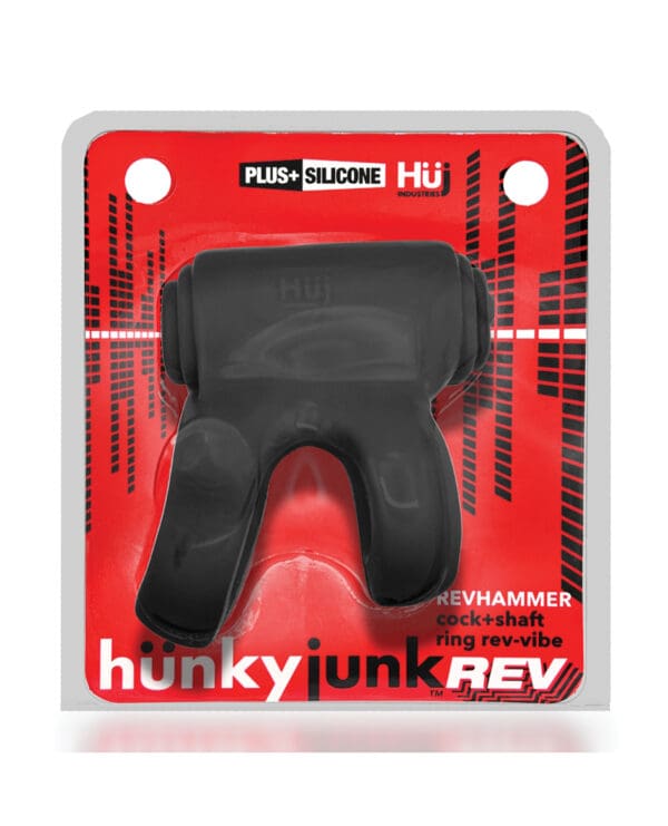 Hunkyjunk Revhammer Shaft Vibe Ring - Tar Ice w/Red Vibe - Image 5