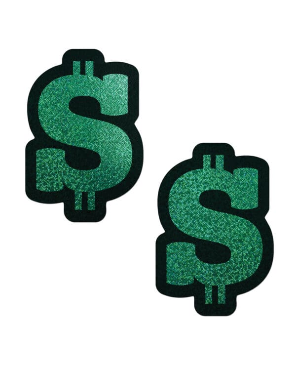 Pastease Premium Glitter Dollar Sign - Green O/S - Image 2