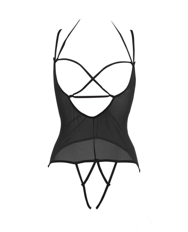 Allure Angelina Sheer Mesh Under Bust Teddy Black L/XL - Image 4