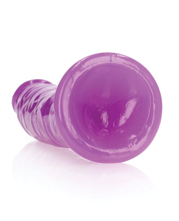 Shots RealRock 8" Slim Dildo Glow in the Dark - Neon Purple - Image 5