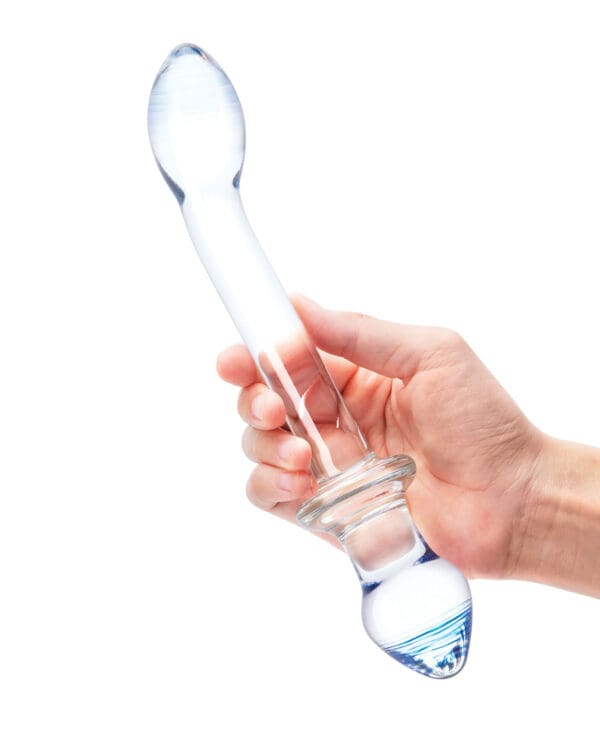 Glas 9.5" Double Play Dual Ended Dildo - Clear - Image 4